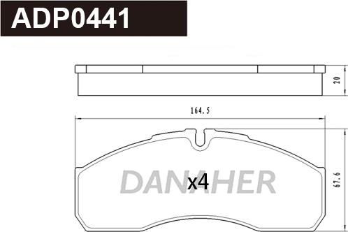 Danaher ADP0441 - Гальмівні колодки, дискові гальма autozip.com.ua