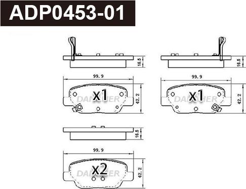 Danaher ADP0453-01 - Гальмівні колодки, дискові гальма autozip.com.ua