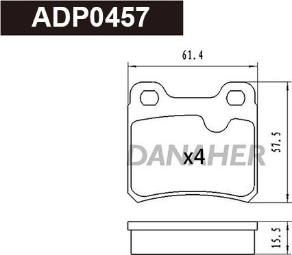 Danaher ADP0457 - Гальмівні колодки, дискові гальма autozip.com.ua