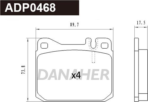 Danaher ADP0468 - Гальмівні колодки, дискові гальма autozip.com.ua