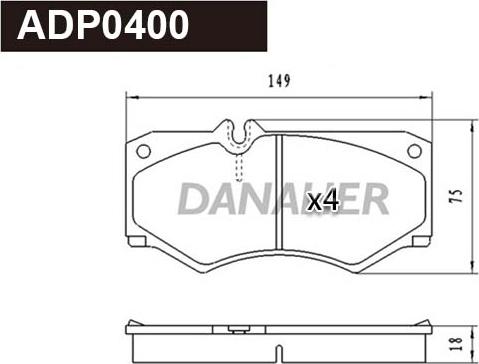 Danaher ADP0400 - Гальмівні колодки, дискові гальма autozip.com.ua