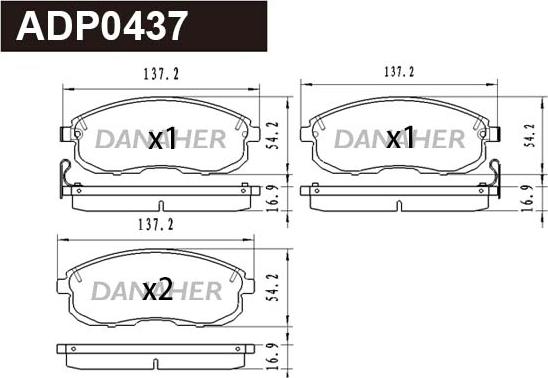 Danaher ADP0437 - Гальмівні колодки, дискові гальма autozip.com.ua