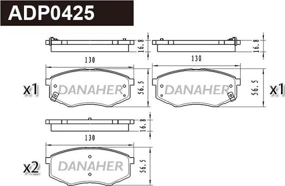 Danaher ADP0425 - Гальмівні колодки, дискові гальма autozip.com.ua