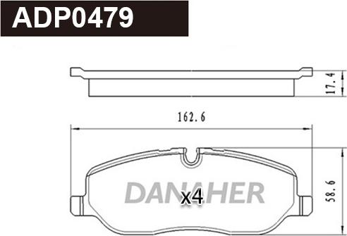 Danaher ADP0479 - Гальмівні колодки, дискові гальма autozip.com.ua