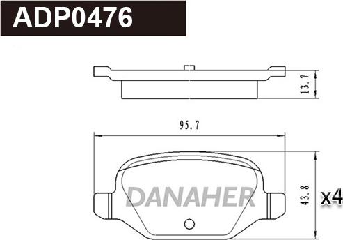 Danaher ADP0476 - Гальмівні колодки, дискові гальма autozip.com.ua