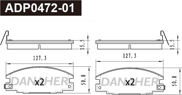 Danaher ADP0472-01 - Гальмівні колодки, дискові гальма autozip.com.ua