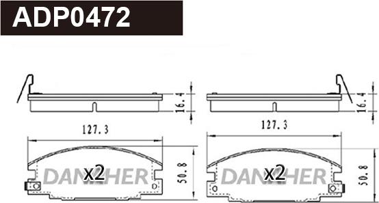 Danaher ADP0472 - Гальмівні колодки, дискові гальма autozip.com.ua