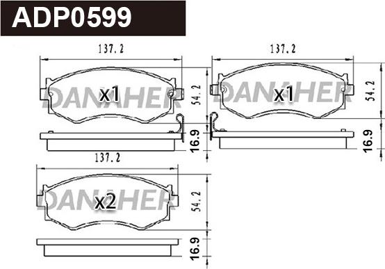 Danaher ADP0599 - Гальмівні колодки, дискові гальма autozip.com.ua