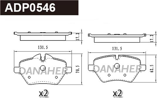 Danaher ADP0546 - Гальмівні колодки, дискові гальма autozip.com.ua