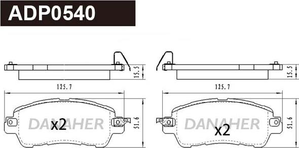 Danaher ADP0540 - Гальмівні колодки, дискові гальма autozip.com.ua