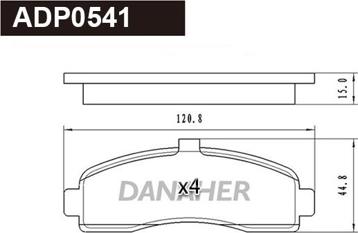 Danaher ADP0541 - Гальмівні колодки, дискові гальма autozip.com.ua