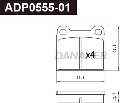 Danaher ADP0555-01 - Гальмівні колодки, дискові гальма autozip.com.ua