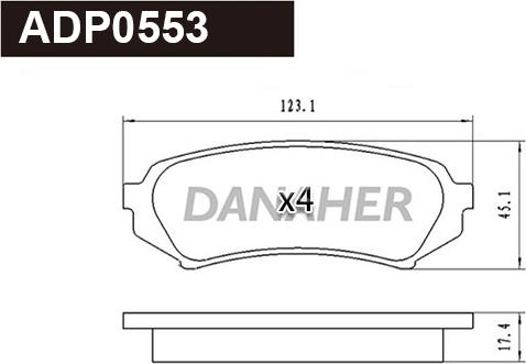 Danaher ADP0553 - Гальмівні колодки, дискові гальма autozip.com.ua