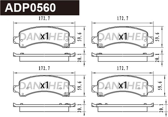 Danaher ADP0560 - Гальмівні колодки, дискові гальма autozip.com.ua