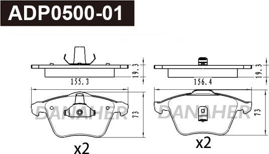 Danaher ADP0500-01 - Гальмівні колодки, дискові гальма autozip.com.ua