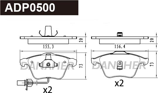 Danaher ADP0500 - Гальмівні колодки, дискові гальма autozip.com.ua