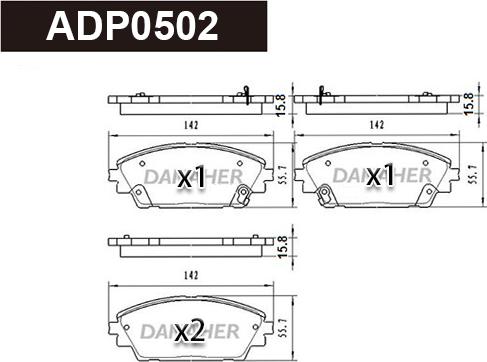 Danaher ADP0502 - Гальмівні колодки, дискові гальма autozip.com.ua