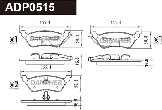 Danaher ADP0515 - Гальмівні колодки, дискові гальма autozip.com.ua