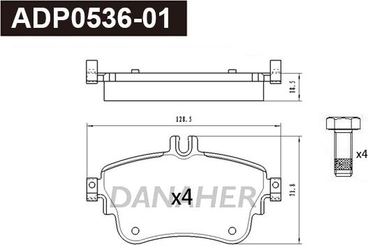 Danaher ADP0536-01 - Гальмівні колодки, дискові гальма autozip.com.ua