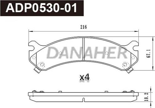 Danaher ADP0530-01 - Гальмівні колодки, дискові гальма autozip.com.ua