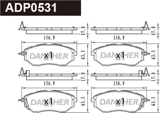 Danaher ADP0531 - Гальмівні колодки, дискові гальма autozip.com.ua