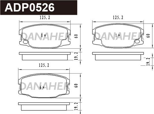 Danaher ADP0526 - Гальмівні колодки, дискові гальма autozip.com.ua