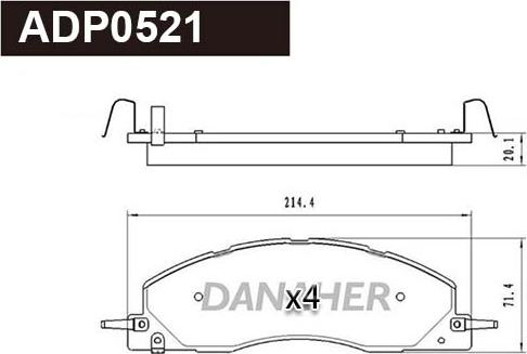 Danaher ADP0521 - Гальмівні колодки, дискові гальма autozip.com.ua