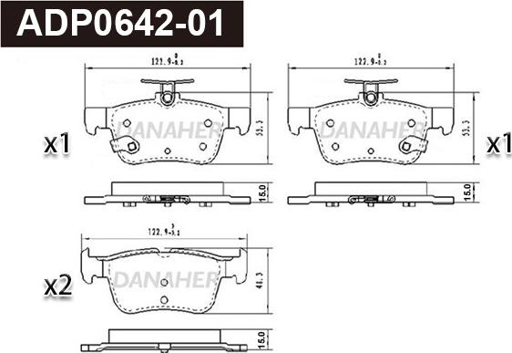 Danaher ADP0642-01 - Гальмівні колодки, дискові гальма autozip.com.ua