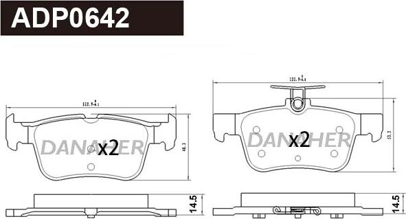 Danaher ADP0642 - Гальмівні колодки, дискові гальма autozip.com.ua