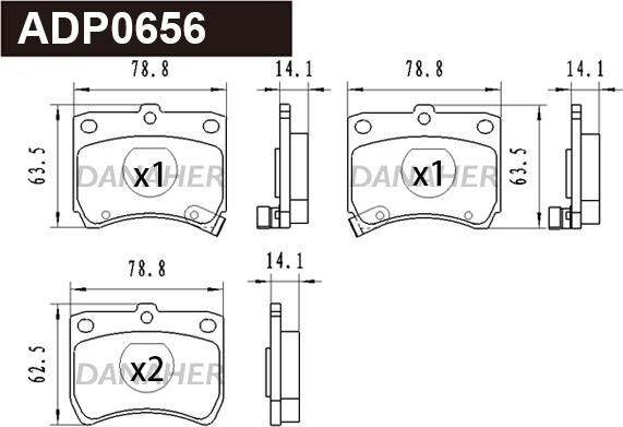 Danaher ADP0656 - Гальмівні колодки, дискові гальма autozip.com.ua