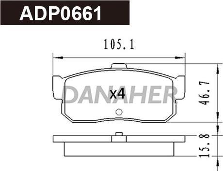 Danaher ADP0661 - Гальмівні колодки, дискові гальма autozip.com.ua