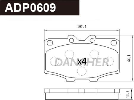 Danaher ADP0609 - Гальмівні колодки, дискові гальма autozip.com.ua