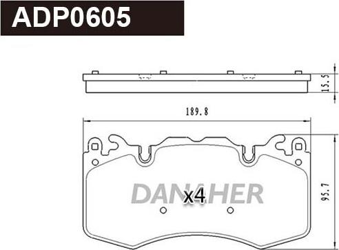 Danaher ADP0605 - Гальмівні колодки, дискові гальма autozip.com.ua