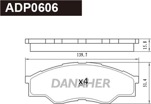 Danaher ADP0606 - Гальмівні колодки, дискові гальма autozip.com.ua