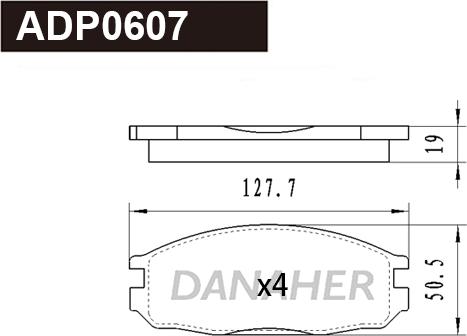 Danaher ADP0607 - Гальмівні колодки, дискові гальма autozip.com.ua