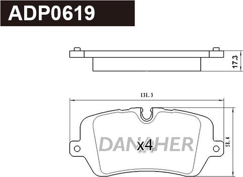 Danaher ADP0619 - Гальмівні колодки, дискові гальма autozip.com.ua