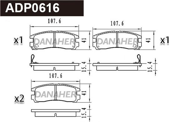 Danaher ADP0616 - Гальмівні колодки, дискові гальма autozip.com.ua