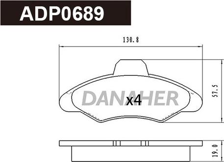 Danaher ADP0689 - Гальмівні колодки, дискові гальма autozip.com.ua