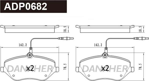 Danaher ADP0682 - Гальмівні колодки, дискові гальма autozip.com.ua