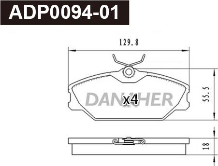 Danaher ADP0094-01 - Гальмівні колодки, дискові гальма autozip.com.ua