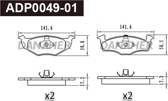 Danaher ADP0049-01 - Гальмівні колодки, дискові гальма autozip.com.ua