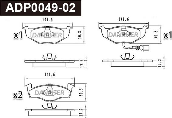 Danaher ADP0049-02 - Гальмівні колодки, дискові гальма autozip.com.ua