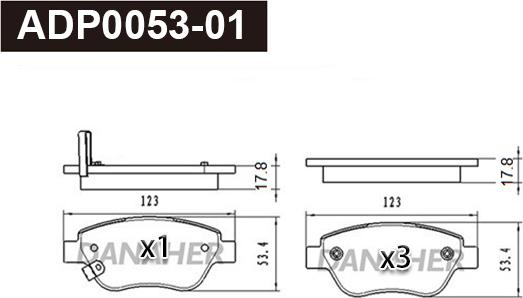 Danaher ADP0053-01 - Гальмівні колодки, дискові гальма autozip.com.ua