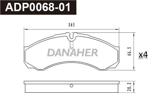 Danaher ADP0068-01 - Гальмівні колодки, дискові гальма autozip.com.ua