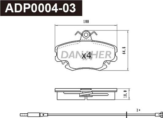 Danaher ADP0004-03 - Гальмівні колодки, дискові гальма autozip.com.ua