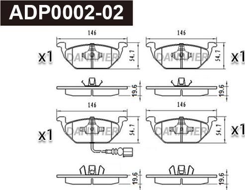 Danaher ADP0002-02 - Гальмівні колодки, дискові гальма autozip.com.ua