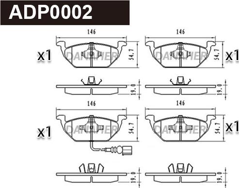 Danaher ADP0002 - Гальмівні колодки, дискові гальма autozip.com.ua