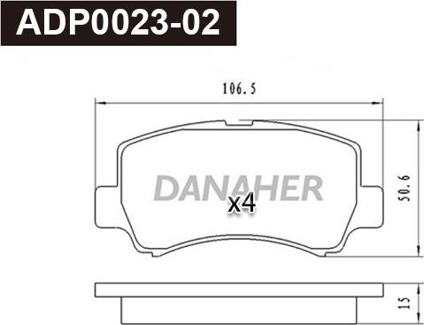 Danaher ADP0023-02 - Гальмівні колодки, дискові гальма autozip.com.ua