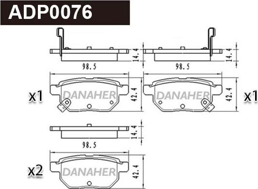 Danaher ADP0076 - Гальмівні колодки, дискові гальма autozip.com.ua