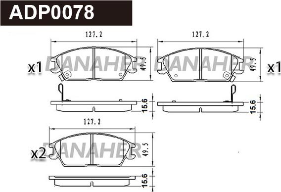 Danaher ADP0078 - Гальмівні колодки, дискові гальма autozip.com.ua